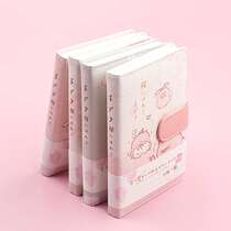 Notebook soft leather face magnetic buckle this cute cartoon notebook thick notepad portable button hand book