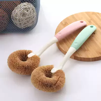 Do not hurt the pot washing brush long handle brush the pan brush is not easy to dip the oil dishwashing brush kitchen cleaning brush soft brush pan artifact