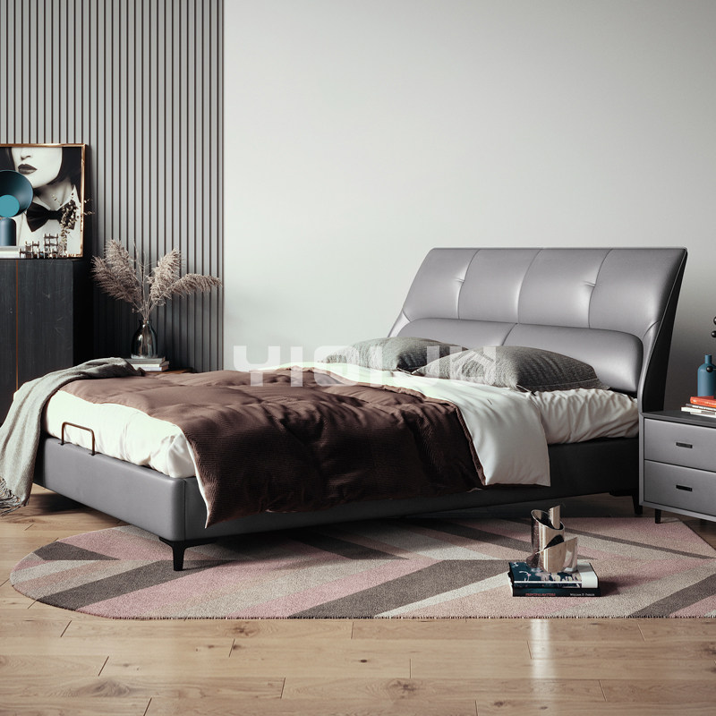 Northern Europe light luxury bound bed 2 m 2 m custom double bed fashionable high - grade master bed bedbed