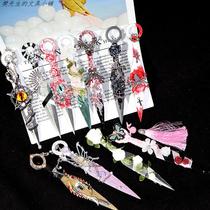 Kunai hand-made knife Chinese style butterfly dark gothic style box opener finished birthday gift Hanfu pendant b