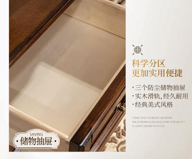 Кровать из массива дерева 别墅床高端美式真皮床主卧大床1米8实木软包床结婚家具复古双人床 Earl of San Benedetto