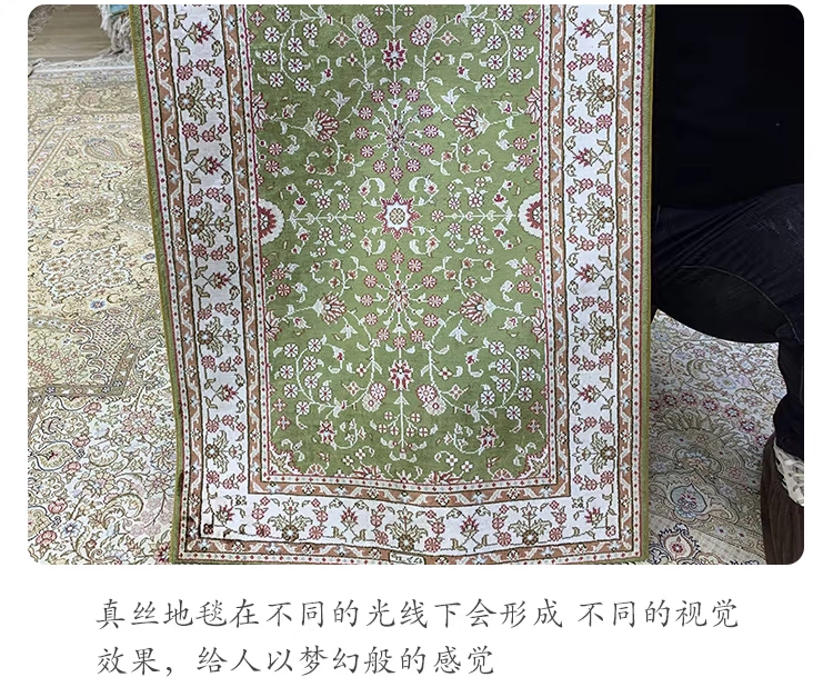 Thảm Thiên Giang 61x91cm lụa thủ công Tấm thảm Ba Tư phòng khách bàn cà phê tấm thảm phòng ngủ đầu giường tùy chỉnh - Thảm