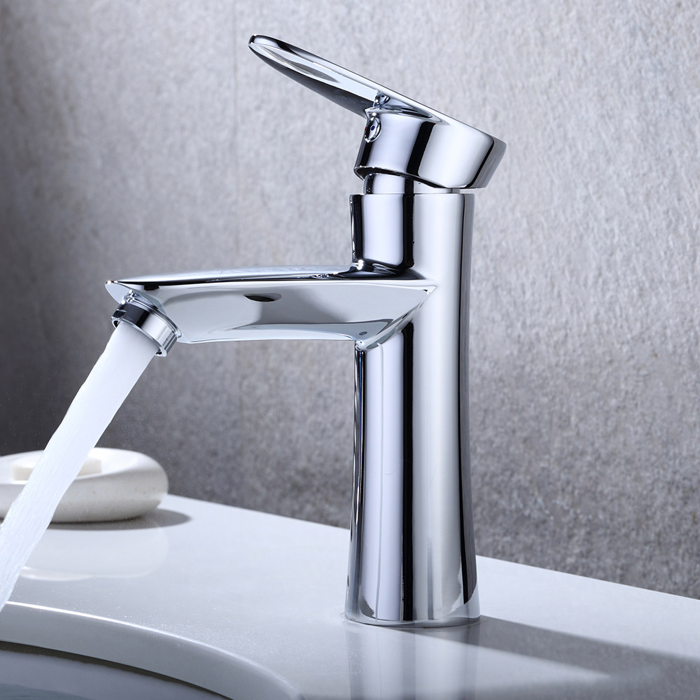 Full copper hot and cold face basin tap bathroom makeup room washbasin washbasin washbasin washbasin pool Single-hole hot and cold water tap