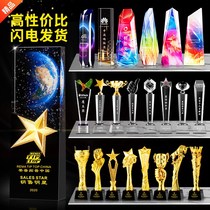 Crystal trophy medal Custom made Thumb star authorized brand ball game Creative metal little golden man resin