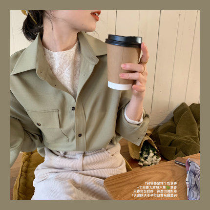 2021 Autumn Winter New Lady Law Style Design Sensation Little Crowdshirt Autumn Fashion Foreign Pie Blouse Shirt