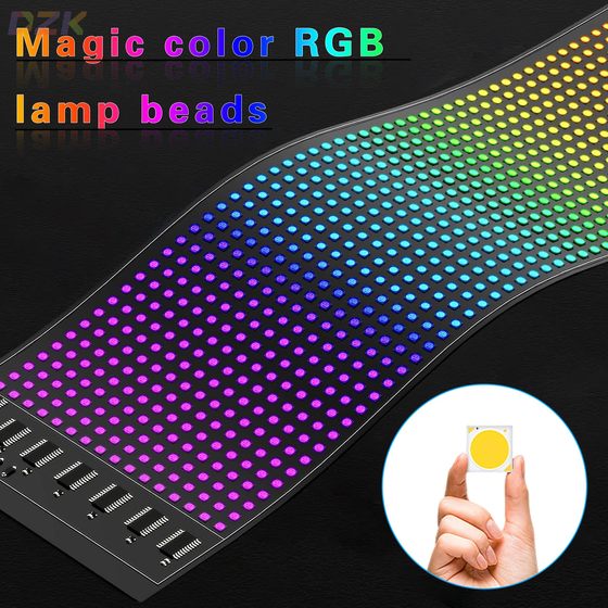LED 유연한 화면 RGB 판타지 컬러 소프트 스크린 방수 광고 화면 스마트 자동차 스티커 자동차 이모티콘 화면 16*64 픽셀 O2