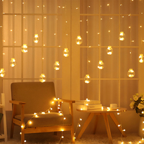 Spring Festival decoration drainage Net Red Room romantic layout led pentagonal star curtain light color light flashing light string light