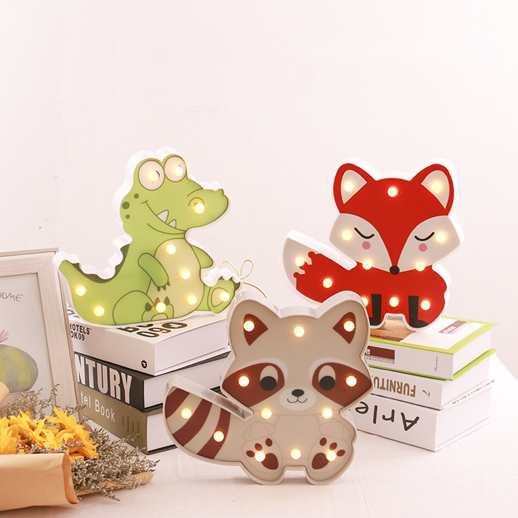 Children's room Placement Birthday Party Decorative Light Dinosaur Crocodile Small Raccoon Bear Fox Little White Rabbit Kitten-Taobao