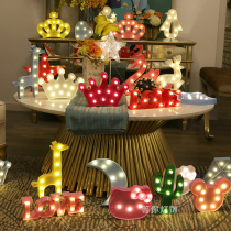 Luminous number letter Light card childrens birthday decorative light scene layout Lighting star love light