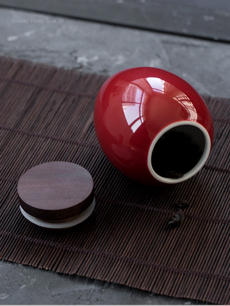 The an abundant ceramic mini trumpet tieguanyin tea caddy fixings seal cylinder herbs can of portable storage POTS