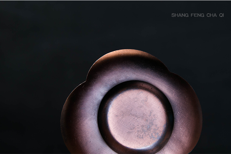 An Abundant Chinese wind Chinese cup mat on the copper alloy tea lotus leaf tea saucer mat cup Japanese kung fu tea accessories