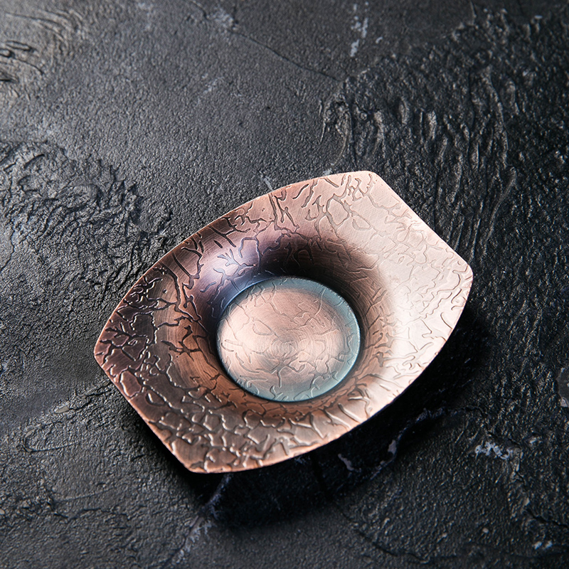 An Abundant Chinese wind Chinese cup mat on the copper alloy tea lotus leaf tea saucer mat cup Japanese kung fu tea accessories