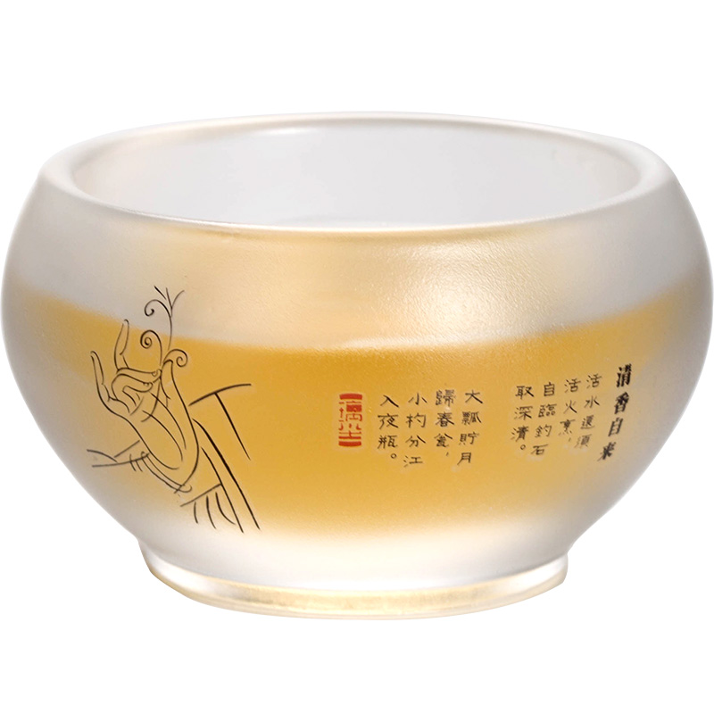 Feng coloured glaze on longfeng lines of crystal cup kung fu tea master cup glass sample tea cup tea cups