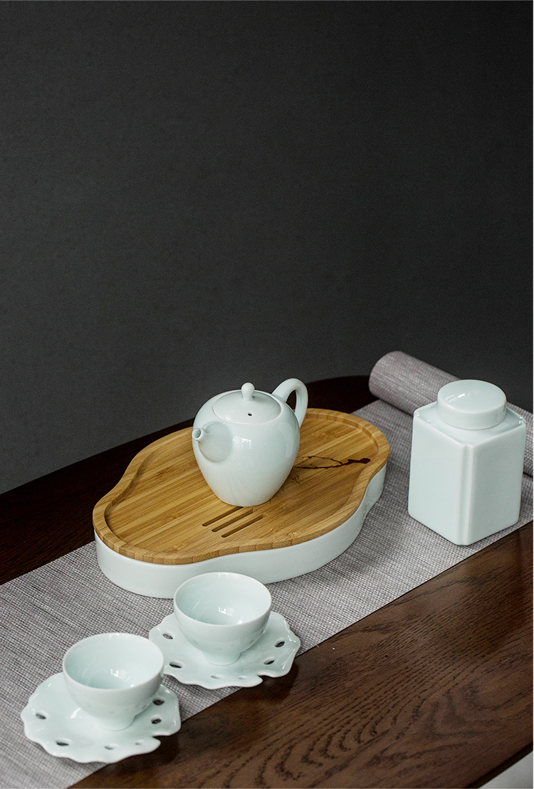 On fuvi teapot thin body celadon Japanese manual contracted kung fu office tea cyan porcelain tea set