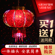 2021 Colorful LED horse lantern rotating crystal New Year chandelier Balcony housewarming Spring Festival New Year Chinese style