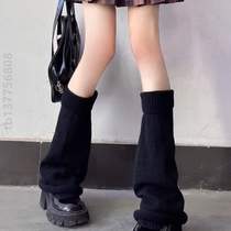 Set of warm knitted womens bubble lolita leg jk autumn and winter socks? y2k mid-calf protective white calf socks set Japanese style