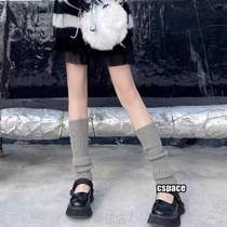 Calf mid-tube bubble Lolita socks? Set Japanese y2k womens autumn and winter white jk leg warm knitted socks set