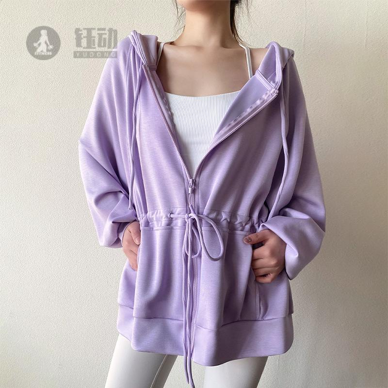 Big Brand Alternative New Yoga Jacket Loose Hooded Sweatshirt Long-Sleeved Top Sports Casual Cardigan for Women in Stock
