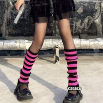 Socks? Lolita y2k mid-tube protective white bubble jk set warm leg Japanese socks set calf autumn and winter knitted womens model