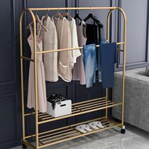 Room hanging clothes rack clothes hanger floor bedrooms net red Nordic style sturdy and durable shoe rack integrated doorway