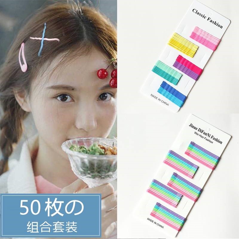 Korean sweet headdress hair clip Candy color hair clip ins net red color word clip Adult hair clip bangs clip