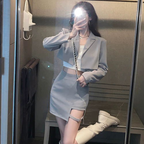 Демисезонный классический костюм, юбка, комплект, в западном стиле, подходит для подростков, изысканный стиль