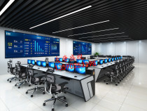 Manufacturers custom luxury monitoring operating table desk dispatching station monitoring TV wall cabinet Shantou Zhuhai