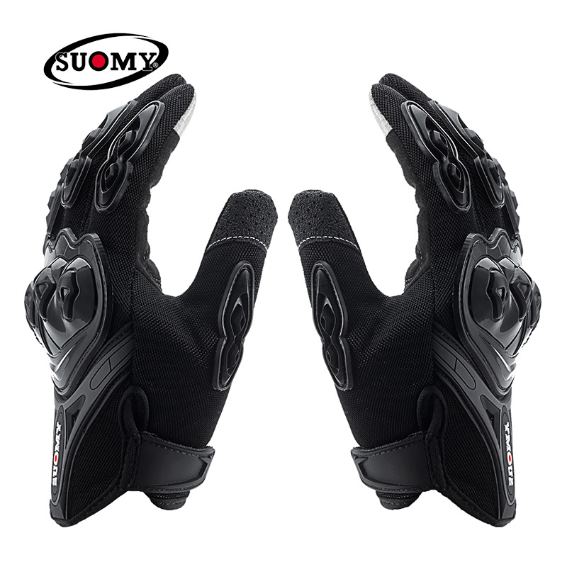 Locomotive Full Finger Summer Gloves Touch Screen Four Seasons Riding Locomotive Rider anti-fall off-road glove male