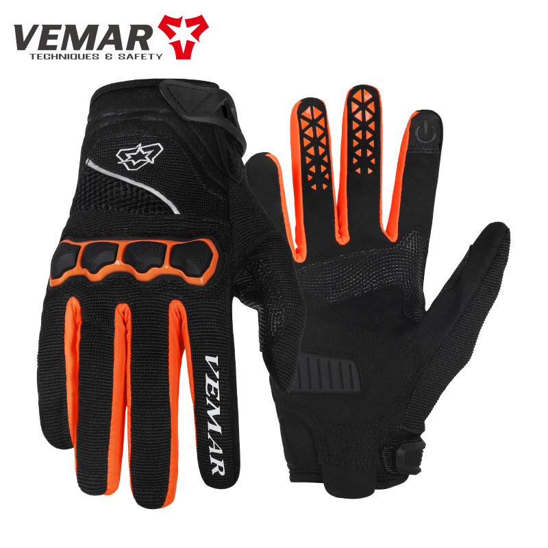 Touch screen riding gloves All-finger Locomotive Road Climbing Bike Gloves long finger non-slip equipped female