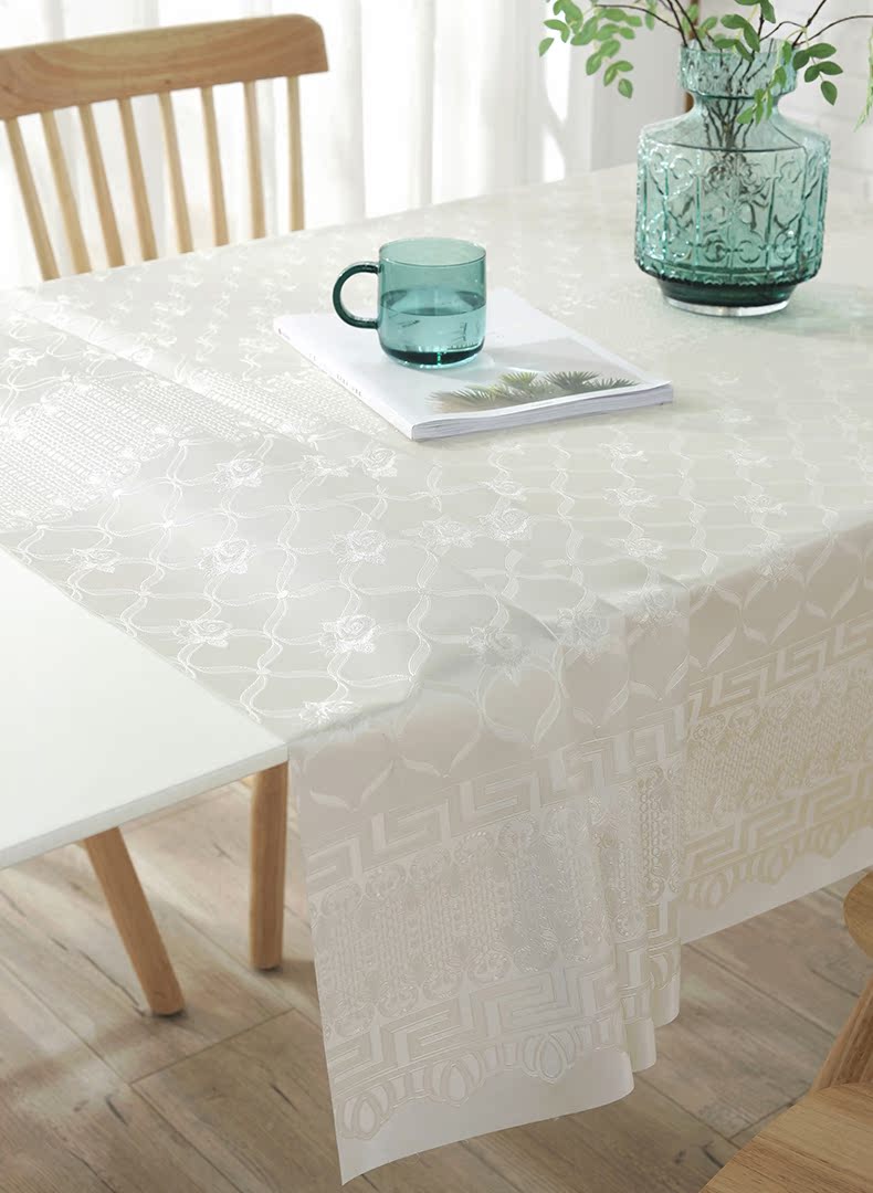 Bông cho biết khăn trải bàn không thấm nước và nhựa PVC dùng một lần không thấm nước Bắc Âu lưới màu đỏ đơn giản hộ gia đình bàn bàn vải - Khăn trải bàn khăn trải bàn vải canvas