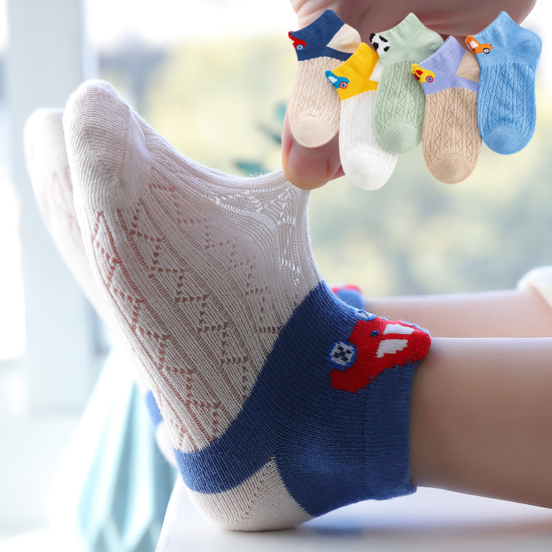 Children Socks Spring Summer Baby Socks Summer Thin Cotton Boy Girl Mesh Breathable Kid Midcylinder Short Socks