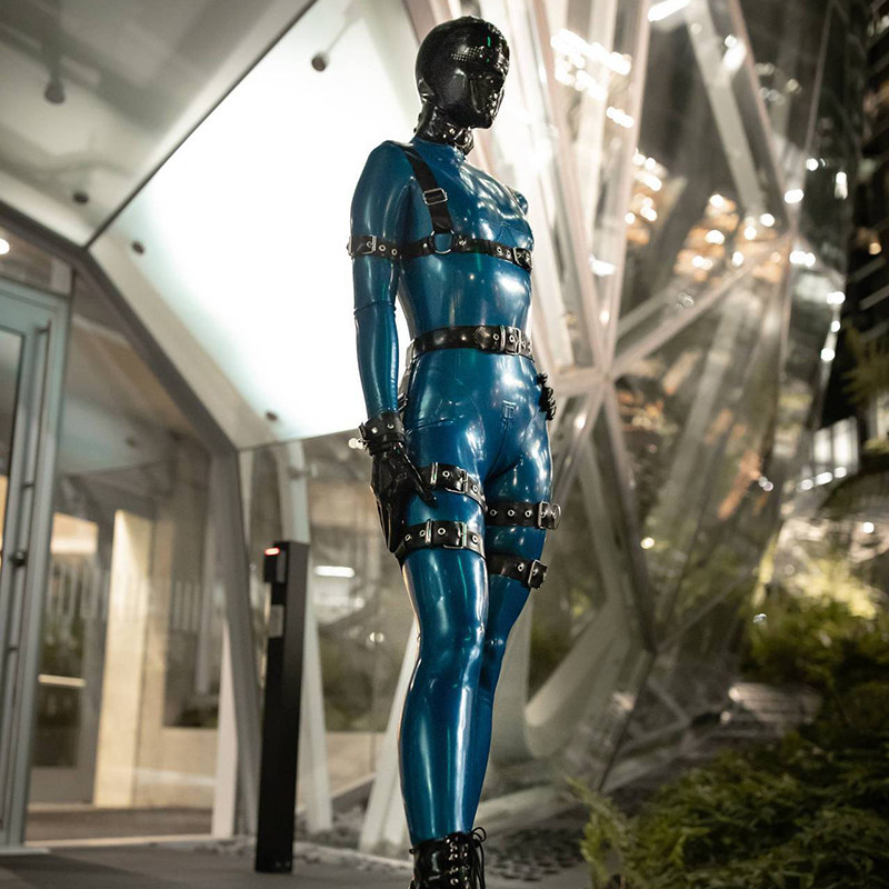 Latex Clothes Pseudo-Mother All-Inclusive Latex Tights Women's Jumpsuits Cross-dressing Restraints Head Covers Can Be Customized