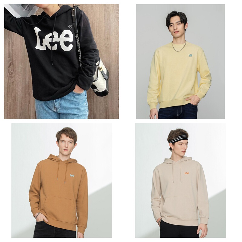 Spring and Autumn Clearance! Lee Couple's Matching Sweatshirts with Brand Logo Design, Simple and Versatile, Available in 4 Colors