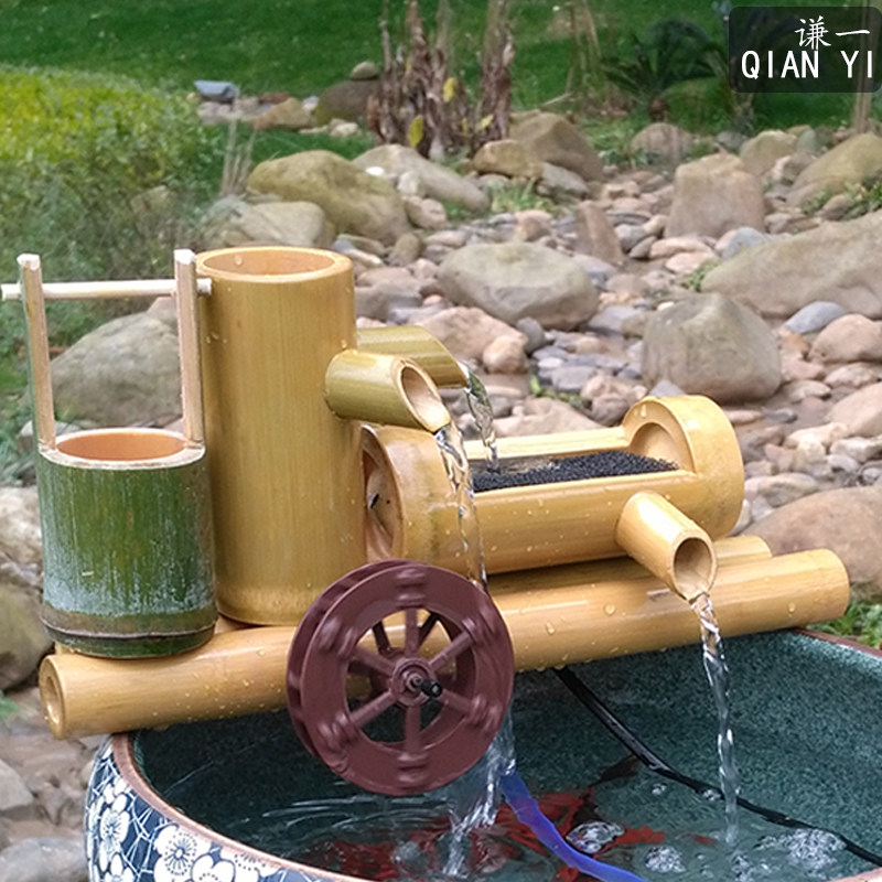 Bamboo Flowing Water Pendulum of Water Cycle Water View Water Waterworks Merchants Feng Shui Fish oxygenation plus wet build-up fish tank accessories