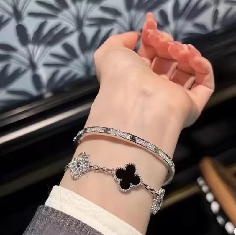 Bracelet Love Series Full Diamond Rose Gold Au750 White Gold Gold Starry Sky Narrow Version Bracelet for Women