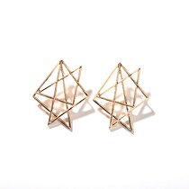 Polygon geometry triangle platter earrings hollow linear simple temperament earrings Japanese and Korean personality Net Red Jewelry