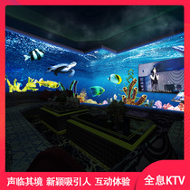 Holographic Ground Interaction Projection Immersive Ktv Starry Sky Background Panoramic Naked Eye 3d Projection Wall High Definition Material