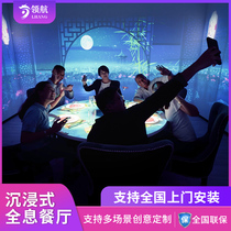 3d holographic immersive interactive projection script Kill material high-definition wall dining room 5d suspended stereo ballroom