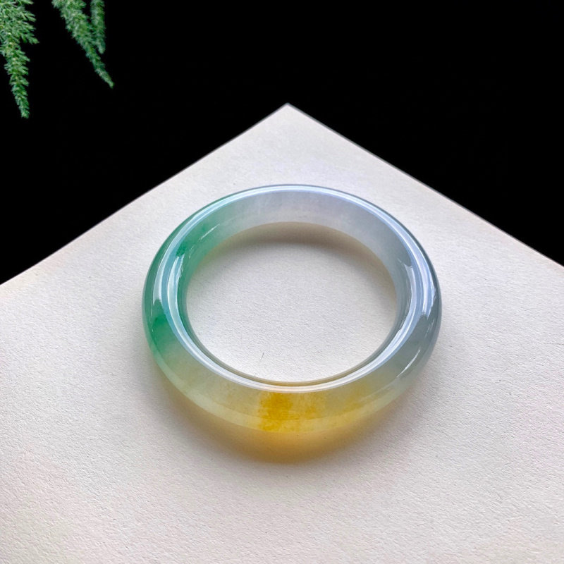 Myanmar Natural A freight ice type Emerald Bracelet Yellow Gangyeng Green Double Round Round Round Round Roll Ballies Certificate