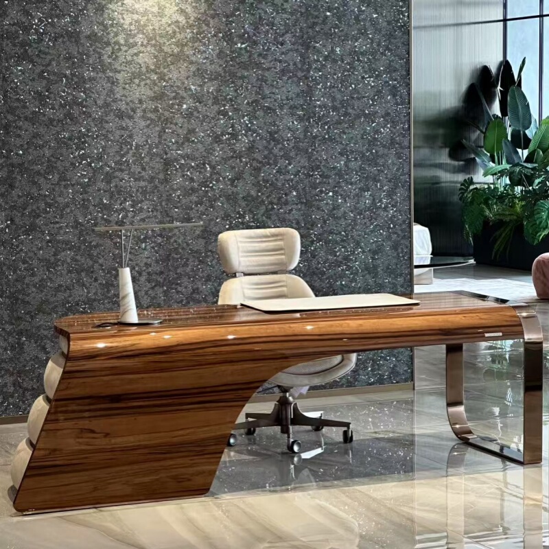 Visionnaire Light Luxury Solid Wood Executive Desk, President Lacquered Furniture, Italian-Style Villa High-End Desk Visionnaire Light Luxury Solid Wood Executive Desk, President Lacquered Furniture, Italian-Style Villa High-End Desk