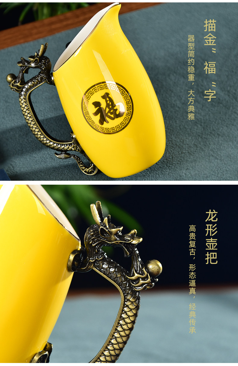 Ликер Cup 定制十二生肖陶瓷小酒杯酒具套装12兽首古铜色白酒烈酒杯高档礼盒