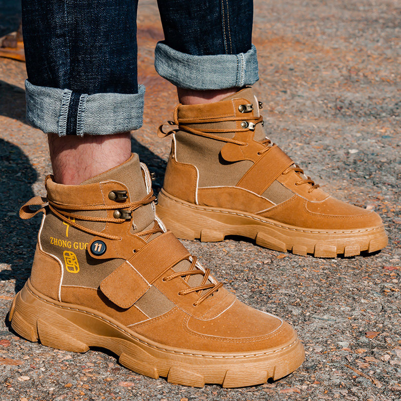 Martin Boot Men's Inn Wind High cylinder Overalls Shoe Han Edition 100 hitman Wolf Autumn Men Fighting Desert Short Boots