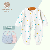 Spring autumn open gear one-piece clothes baby long sleeve autumn pure cotton newborn autumn winter baby clothes 0-18 months infant