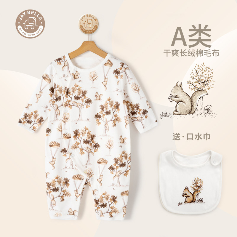 Jebella baby clothes cotton spring newborn jumpsuit spring long-sleeved pajamas baby rompers