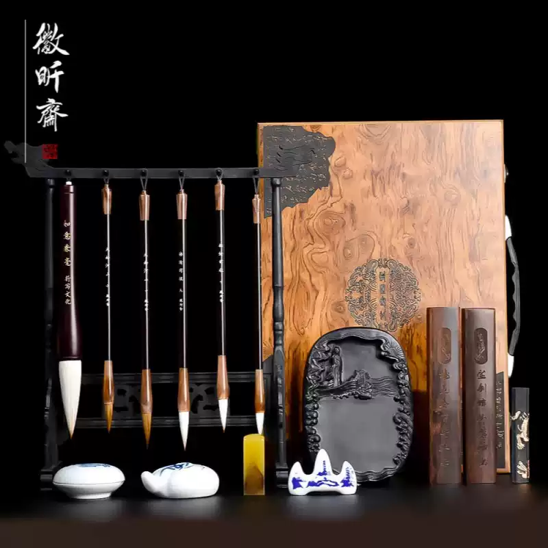 汝窑陶瓷葫芦砚滴葫芦笔搁架毛笔架子文房四宝水滴砚台磨墨研磨专用陶瓷