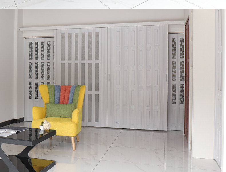 厨房门单开门伸缩门百叶门pvc折叠推拉门卫生间通燃气煤气隐形门详情5