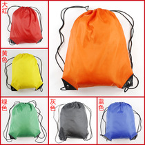 Ready stock waterproof polyester drawstring pocket custom cram school marathon sports backpack with printed logo