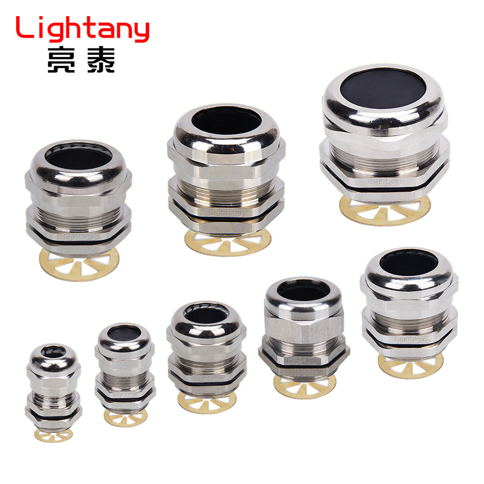 Anti-electromagnetic brass nickel-plated metal cable waterproof connector thread German thread PG type IP68 L-NPPG