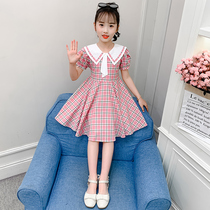Girl Navy style dress summer Princess Cotton 2021 New middle child Korean version of foreign style college style skirt tide
