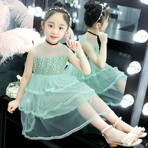 Girl dress summer 2021 new childrens cake skirt in the big child princess dress